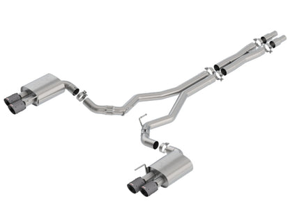 Borla 18-19 Ford Mustang GT 5.0L Coupe w/o Valves ATAK 3in Cat-Back Exhaust-Blk Carbon Fiber Tips 140746CFBA