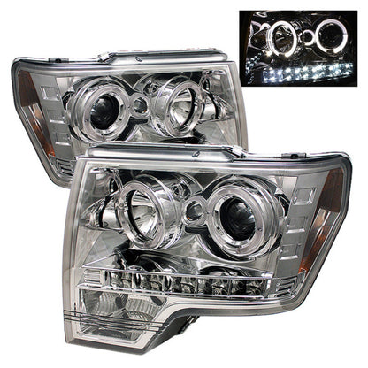 Spyder Ford F150 09-14 Projector Headlights Halogen Model- LED Halo LED Chrm PRO-YD-FF15009-HL-C 5010247