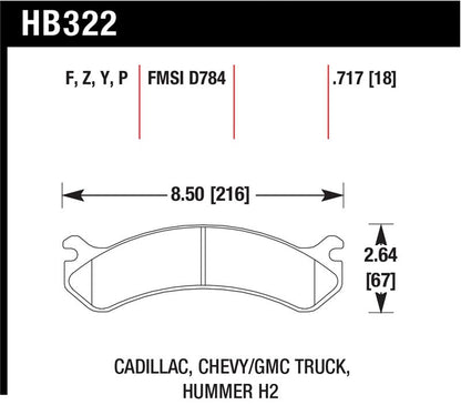 Hawk Chevy / GMC Truck / Hummer LTS Street Front Brake Pads