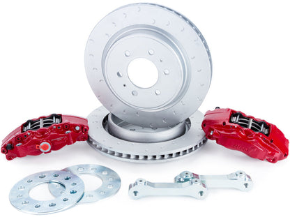 Alcon 2010+ Ford F-150 360x32mm Rotors 4-Piston Red Calipers Rear Brake Upgrade Kit BKR5059D07