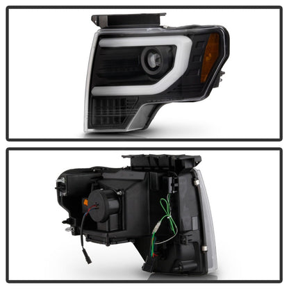 Spyder Ford F150 13-14 Xenon Model Only Light Bar Projector Headlights Blk PRO-YD-FF15013PL-SEQ-BK 5087584