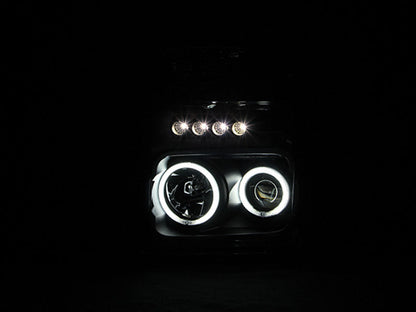 Anzo 2008-2010 Ford F-250 Projector Headlights w/ Halo Black (CCFL)