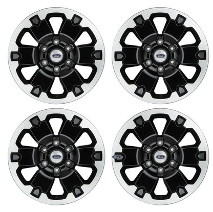 Ford Racing 19-21 Ranger 18x8in 4 Wheel Kit w/TPMS - Gloss Black w/ Machined Face M-1007K-DC18X8BMF