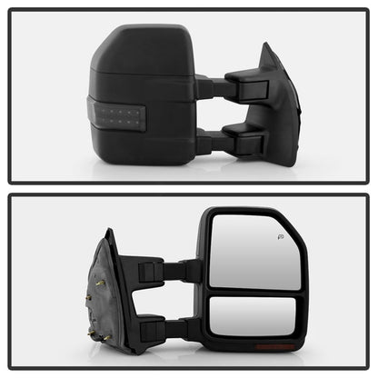 SPYDER xTune 08-15 Ford F-250 SD Heated Adj LED Signal Power Mirror - Smk (MIR-FDSD08S-G4-PW-RSM-SET) 9943126