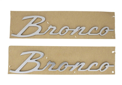 Ford Racing 21-23 Bronco Script Fender Badge - Silver M-1447-BSS