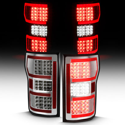 ANZO 2018-2019 Ford F-150 LED Taillight Chrome (Red Light Bar) (w/ Sequential) 311316