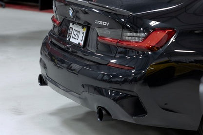 Dinan Valved Axle-Back Exhaust - 2019-2024 BMW 330i/430i Stainless Steel - Black Tips - G20/G22