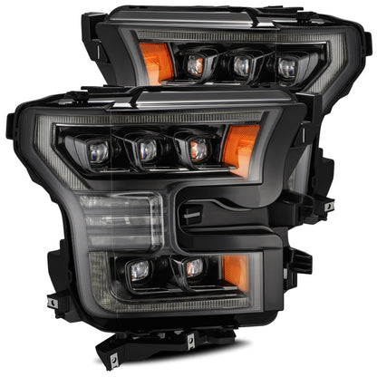 AlphaRex 17-20 Ford Raptor NOVA LED Proj Headlights Plank Style Alpha Black w/Activ Light/Seq Signal 880163 *Discontinued