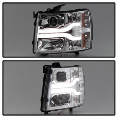 Spyder Chevy Silverado 1500 07-13 Version 3 Projector Headlights - Chrome PRO-YD-CS07V3-LBDRL-C 5083616