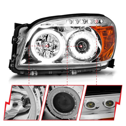 Anzo 2006-2008 Toyota Rav4 Projector Headlights w/ Halo Chrome (CCFL)