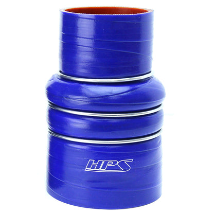 HPS Performance Products HPS 2-3/4" - 3-1/2" ID, 6" Length, Silicone Charge Air Cooler CAC Hose Double Hump Reducer Coupler Bellow Cold Side, High Temp 4-ply Reinforced, 70mm - 89mm ID