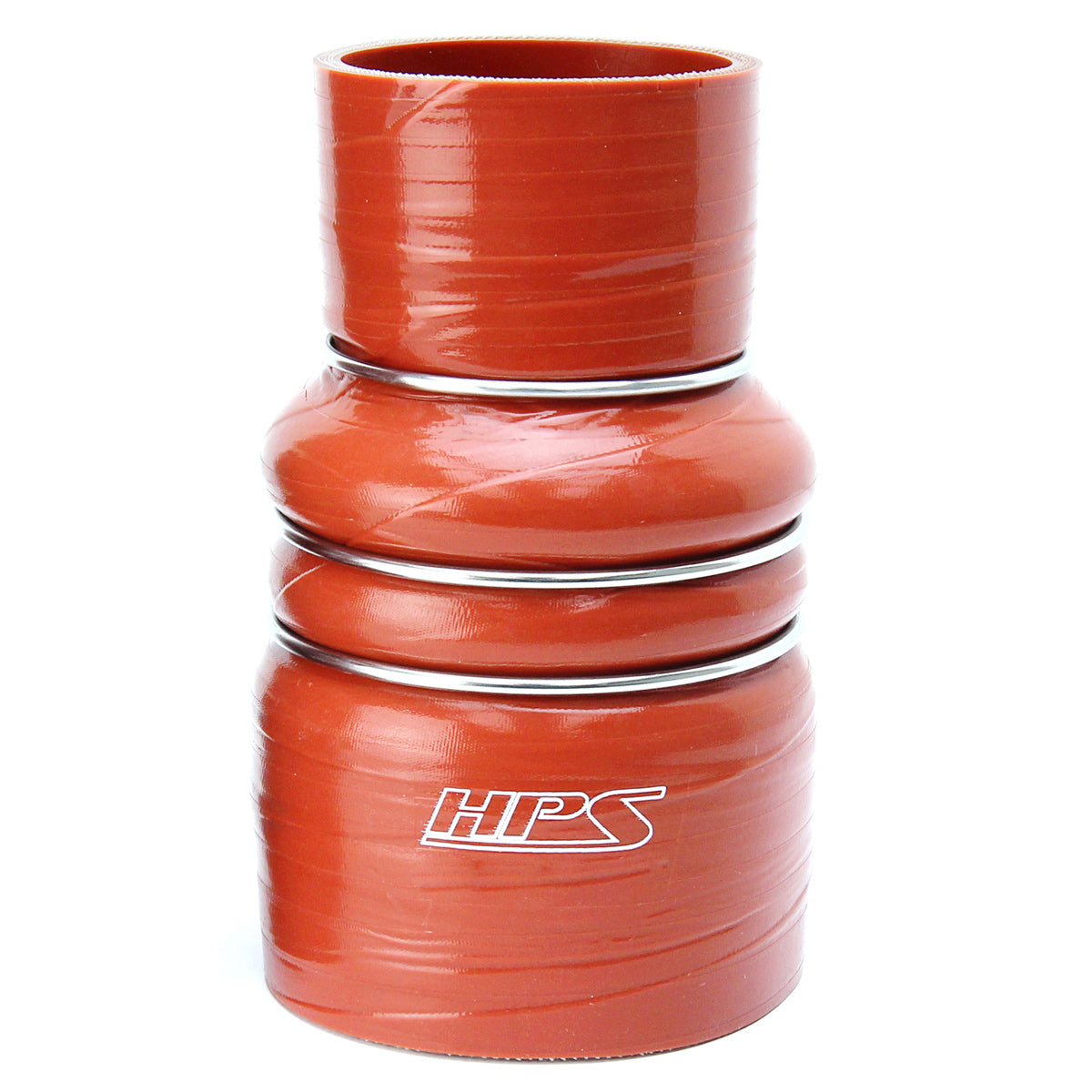 HPS Performance Products HPS 3" - 3-1/2" ID, 6" Length, Silicone Charge Air Cooler CAC Hose Double Hump Reducer Coupler Bellow Hot Side, Ultra High Temp 4-ply Aramid Reinforced, 76mm - 89mm ID