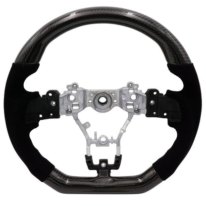 BLOX Racing Carbon/Alcantara Steering Wheel Black Stitching - 15-21 WRX/STi