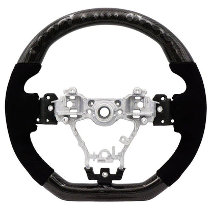 BLOX Racing Carbon/Alcantara Steering Wheel Black Stitching - 15-21 WRX/STi