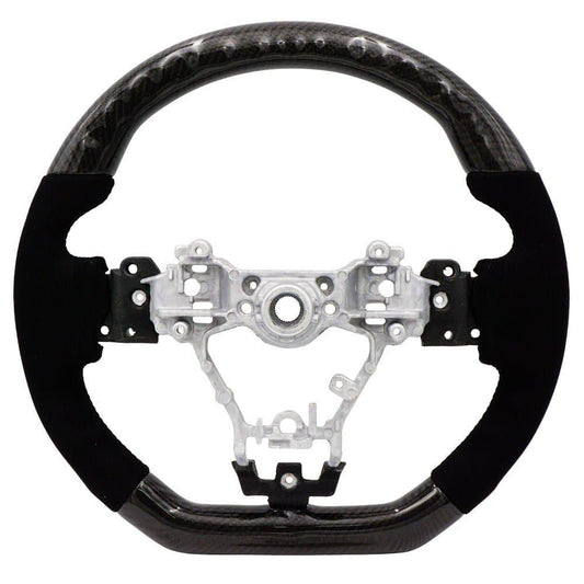 BLOX Racing Carbon/Alcantara Steering Wheel Black Stitching - 15-21 WRX/STi