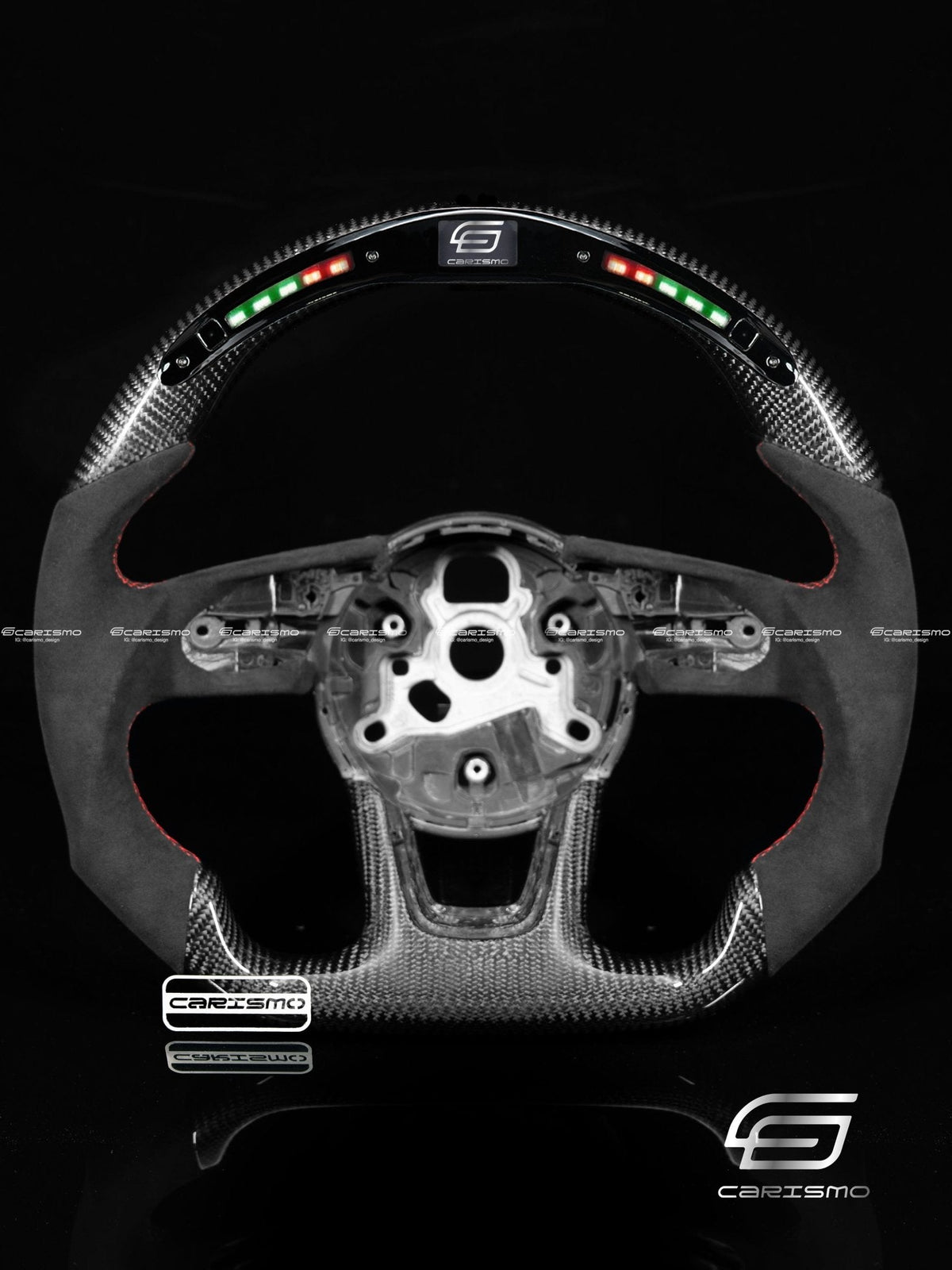 Carismo Steering Wheel For Audi (B9 Wheel) - Classic RPM LED - Gloss Carbon - Alcantara