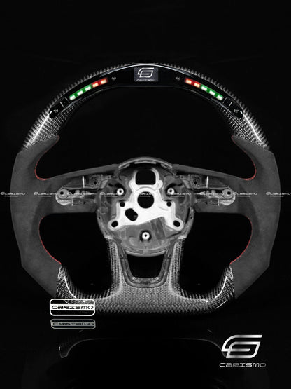 Carismo Steering Wheel For Audi (B9 Wheel) - Classic RPM LED - Gloss Carbon - Alcantara