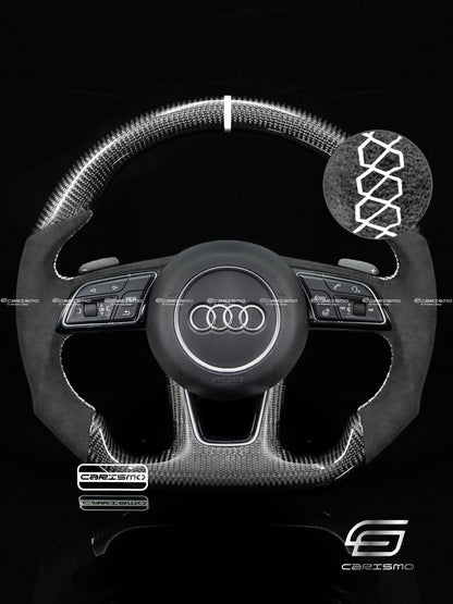 Carismo Steering Wheel For Audi (B9 Wheel) - Sport - Gloss Carbon - Alcantara