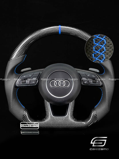 Carismo Steering Wheel For Audi (B9 Wheel) - Sport - Gloss Carbon - Perforated Leather