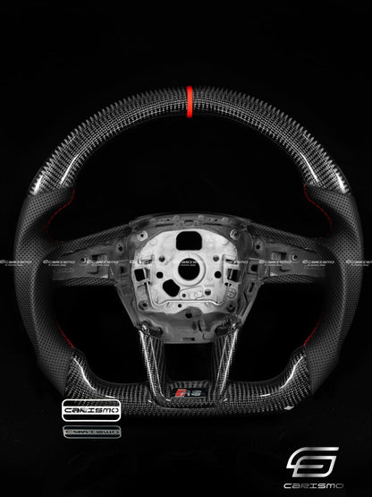 Carismo Steering Wheel For Audi (C8 Wheel) - Sport - Gloss Carbon - Perforated Leather