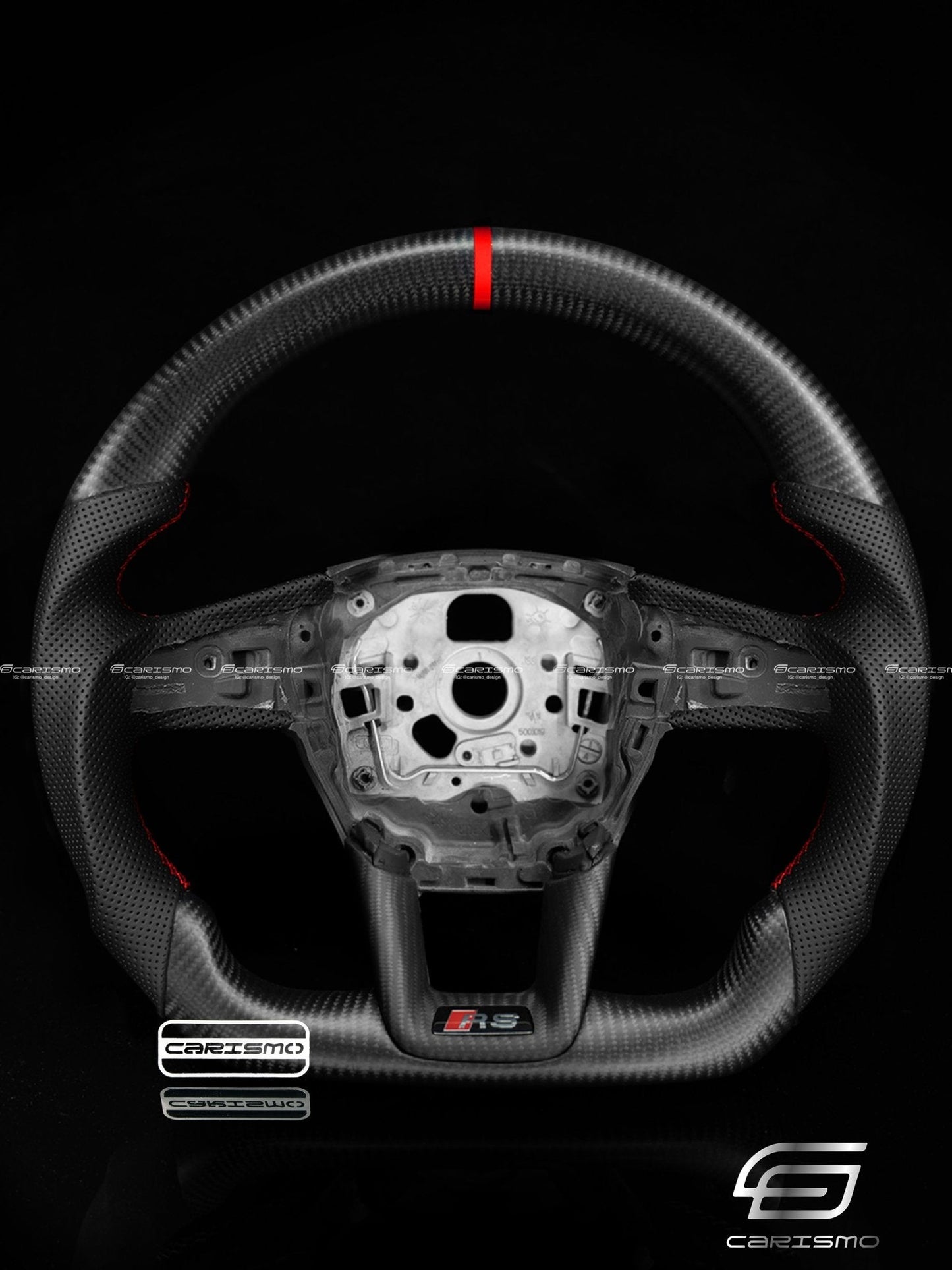 Carismo Steering Wheel For Audi (C8 Wheel) - Sport - Matte Carbon - Perforated Leather