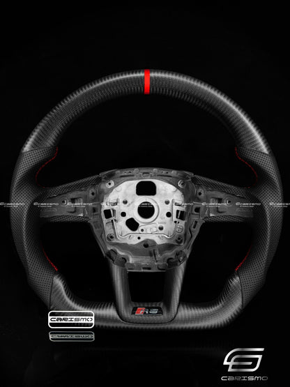 Carismo Steering Wheel For Audi (C8 Wheel) - Sport - Matte Carbon - Perforated Leather
