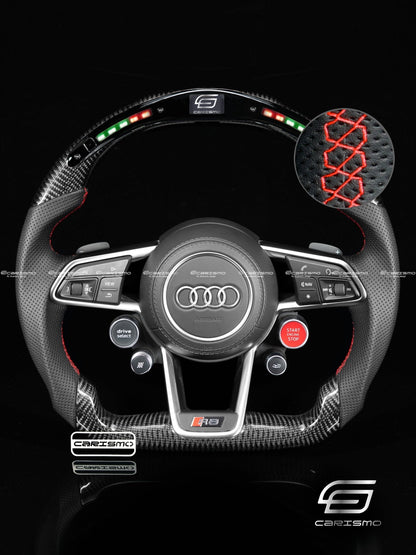Carismo Steering Wheel For Audi R8 (Gen 2) - Classic RPM LED - Gloss Carbon - Perforated Leather