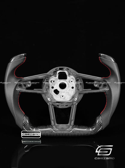 Carismo Steering Wheel For Audi R8 (Gen 2) - F1 Competition - Gloss Carbon - Perforated Leather