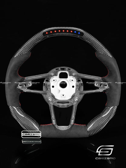 Carismo Steering Wheel For Audi R8 (Gen 2) - Sequential RPM LED - Gloss Carbon - Alcantara