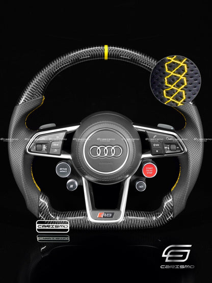 Carismo Steering Wheel For Audi R8 (Gen 2) - Sport - Gloss Carbon - Perforated Leather