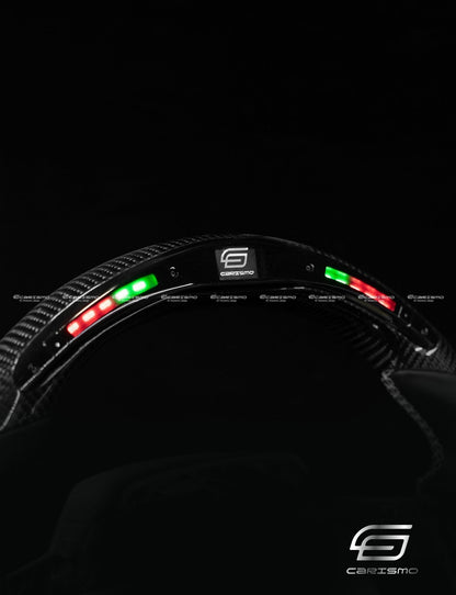 Carismo Steering Wheel For BMW F-Series (M Performance Wheel) - Classic RPM LED - Gloss Carbon - Alcantara