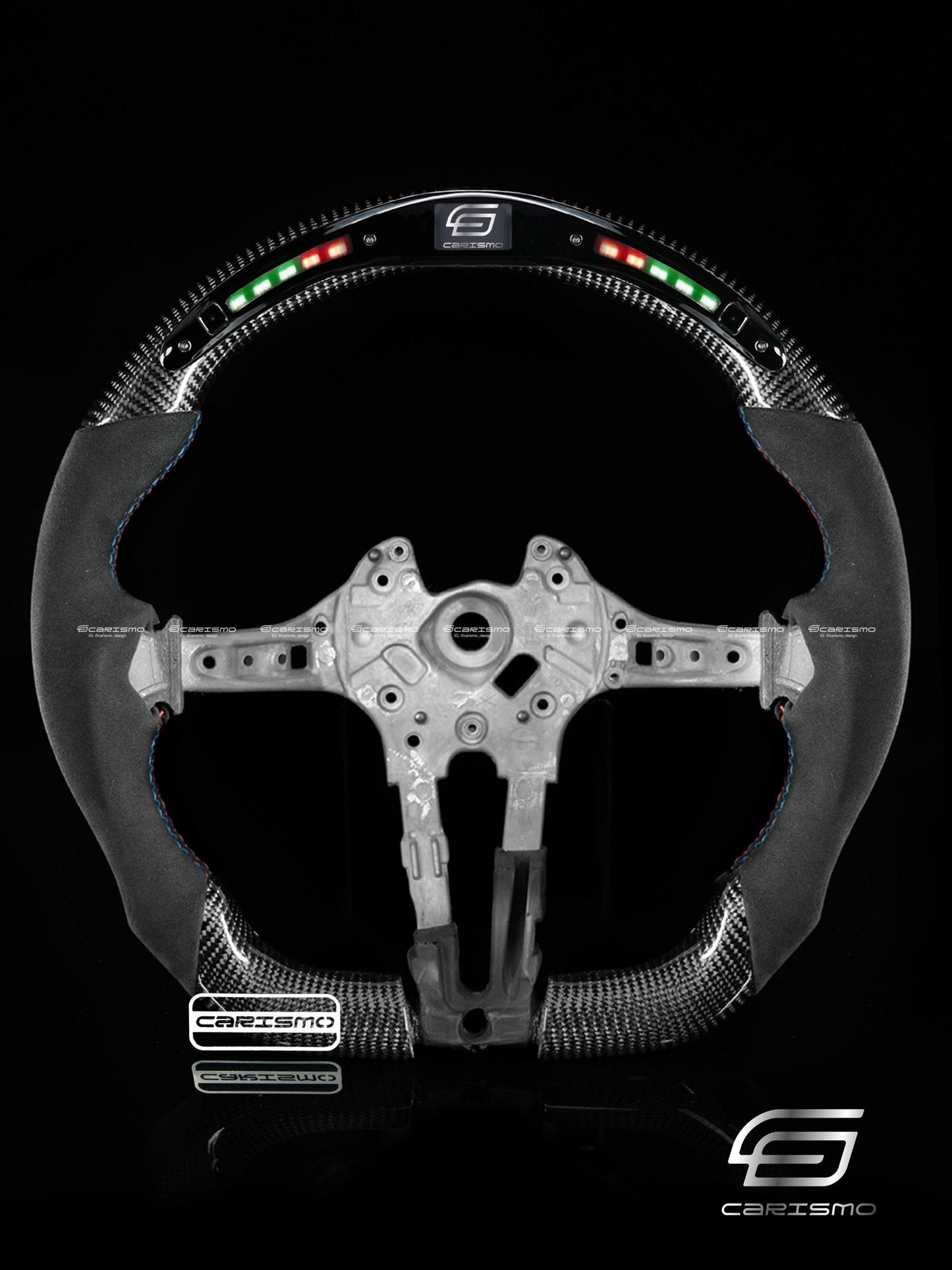 Carismo Steering Wheel For BMW F-Series (M Performance Wheel) - Classic RPM LED - Gloss Carbon - Alcantara