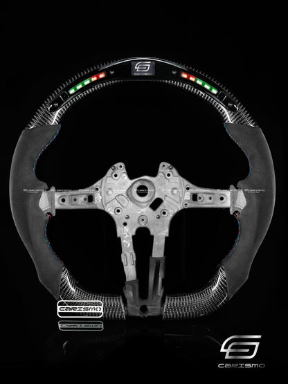 Carismo Steering Wheel For BMW F-Series (M Performance Wheel) - Classic RPM LED - Gloss Carbon - Alcantara