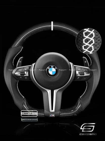 Carismo Steering Wheel For BMW F-Series (M Performance Wheel) - Sport - Gloss Carbon - Perforated Leather