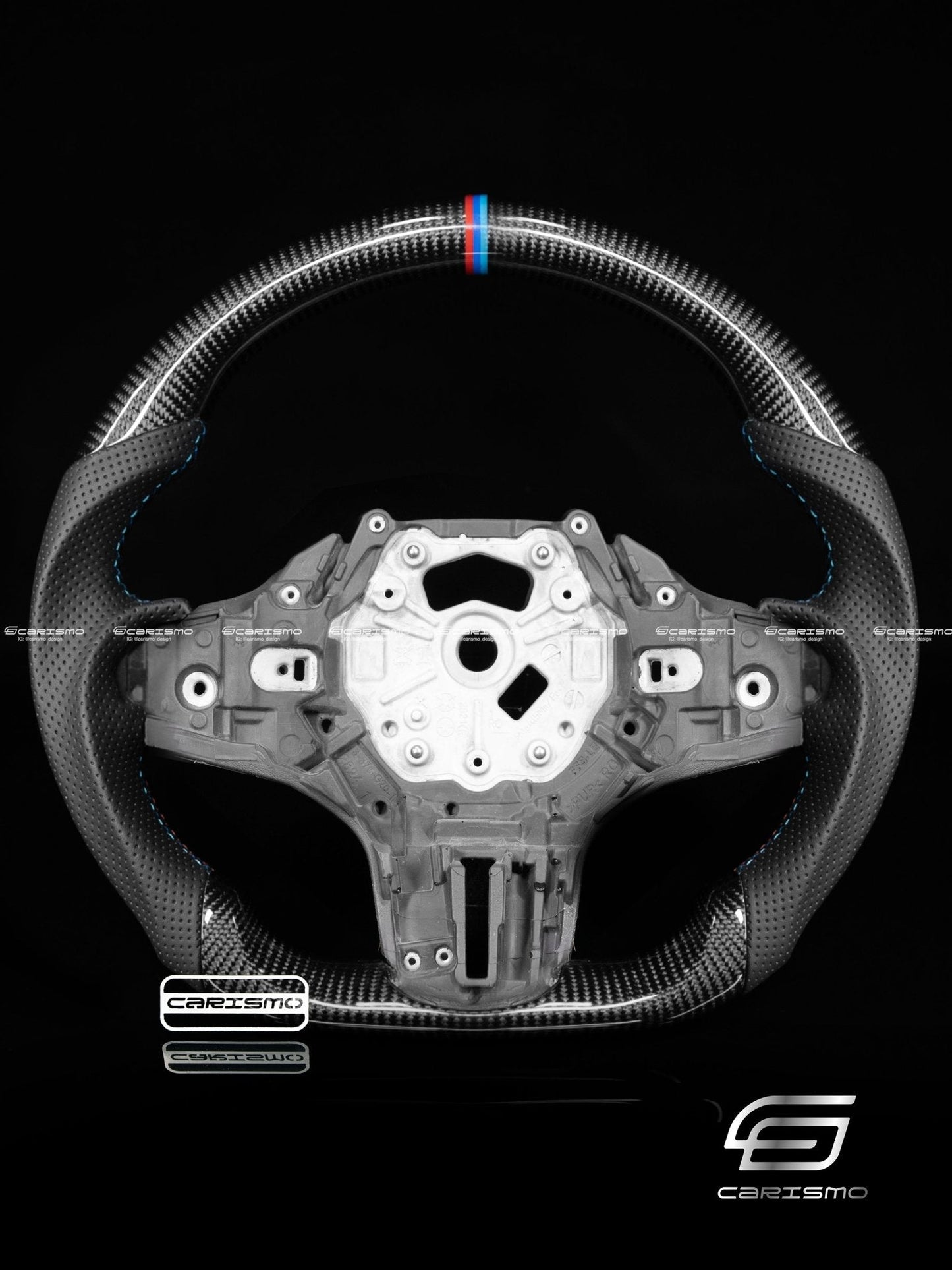 Carismo Steering Wheel For BMW G-Series (M Performance Wheels) - Sport - Gloss Carbon - Perforated Leather