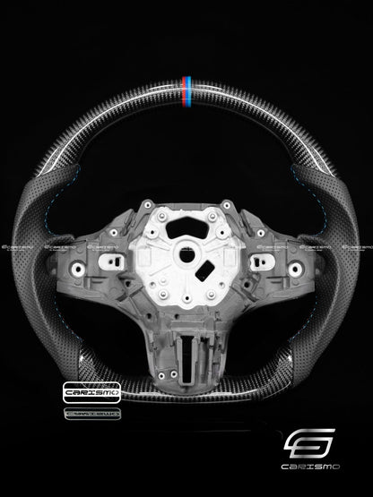 Carismo Steering Wheel For BMW G-Series (M Performance Wheels) - Sport - Gloss Carbon - Perforated Leather