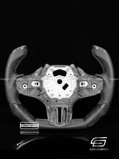 Carismo Steering Wheel For BMW G-Series (M Performance Wheel) - F1 Competition - Gloss Carbon - Perforated Leather