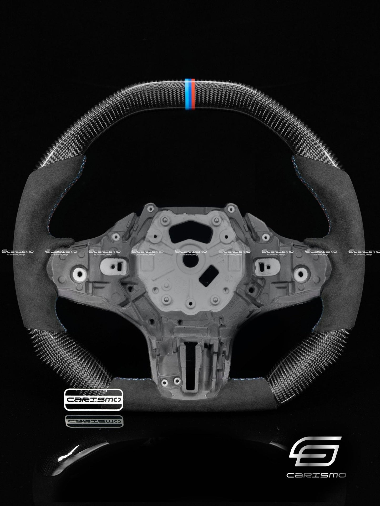 Carismo Steering Wheel For BMW G-Series (M Performance Wheel) - Signature (Heated) - Gloss Carbon - Alcantara