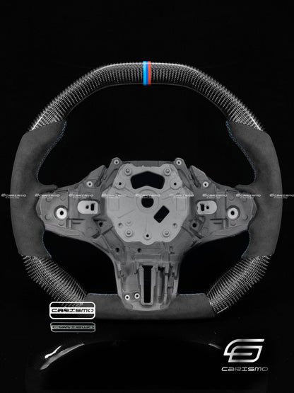Carismo Steering Wheel For BMW G-Series (M Performance Wheel) - Signature (Heated) - Gloss Carbon - Alcantara