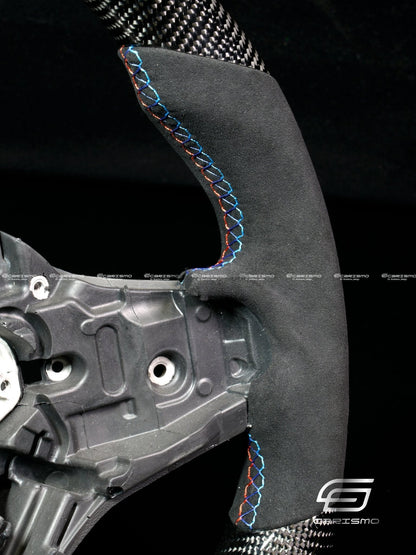 Carismo Steering Wheel For BMW G-Series (M Performance Wheel) - Signature (Heated) - Gloss Carbon - Alcantara