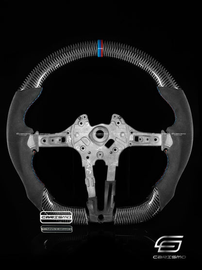 Carismo Steering Wheel For BMW F-Series (M Performance Wheels) - Sport - Gloss Carbon - Alcantara