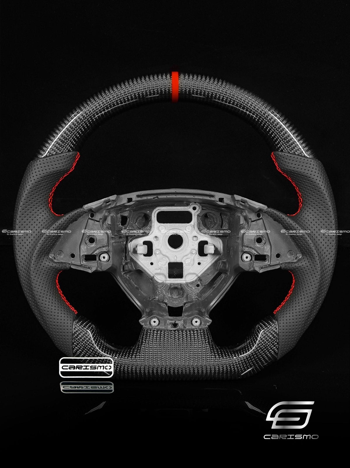 Carismo Steering Wheel For Chevrolet Corvette (C7) - Sport - Gloss Carbon - Perforated Leather