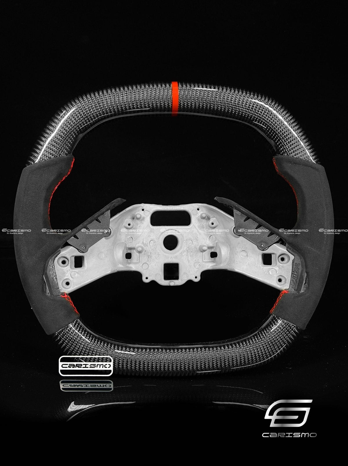 Carismo Steering Wheel For Chevrolet Corvette (C8) - Signature - Gloss Carbon - Alcantara