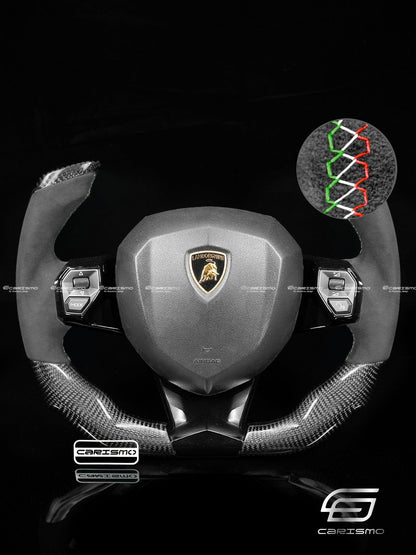 Carismo Steering Wheel For Lamborghini Aventador - F1 Competition - Gloss Carbon - Alcantara