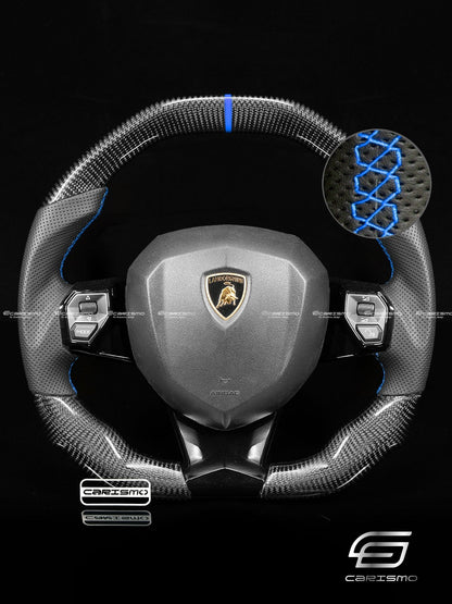 Carismo Steering Wheel For Lamborghini Aventador - Signature - Gloss Carbon - Perforated Leather