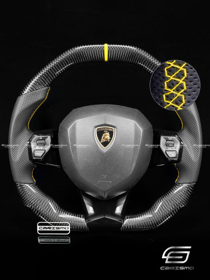 Carismo Steering Wheel For Lamborghini Aventador - Signature - Gloss Carbon - Perforated Leather