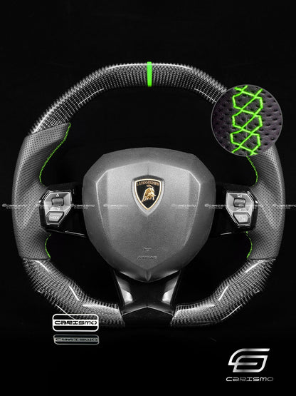 Carismo Steering Wheel For Lamborghini Aventador - Signature - Gloss Carbon - Perforated Leather