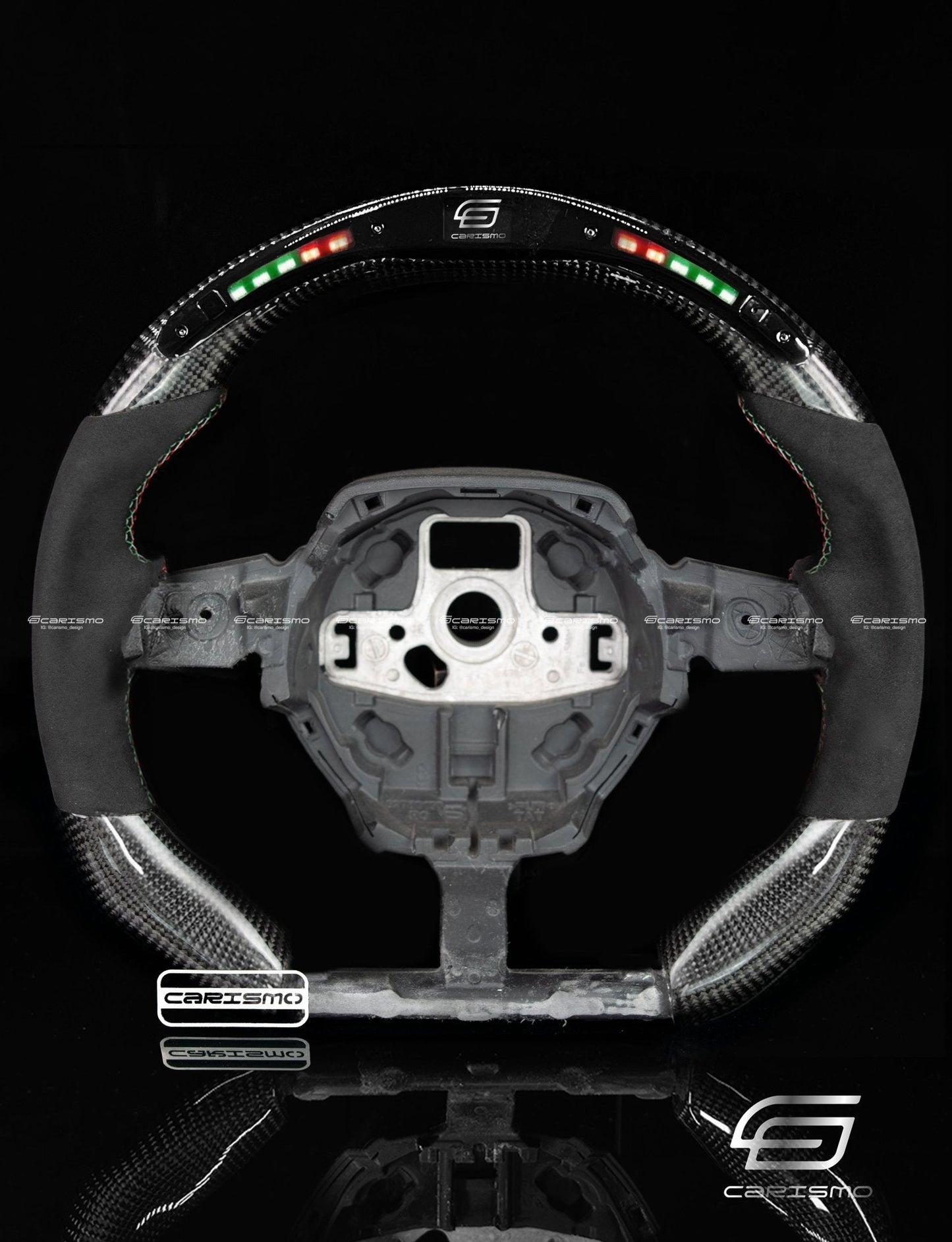 Carismo Steering Wheel For Lamborghini Huracan - Classic RPM LED - Gloss Carbon - Alcantara