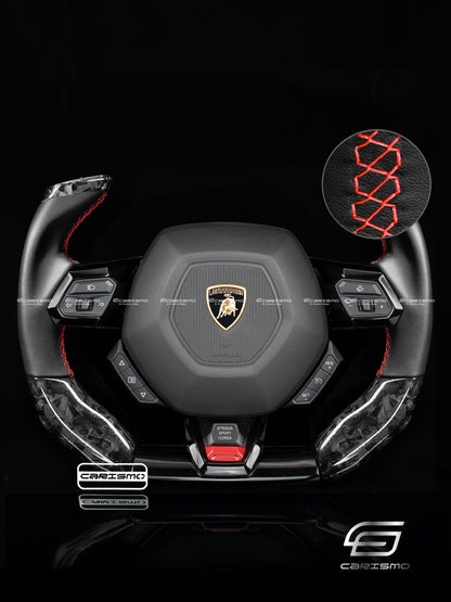 Carismo Steering Wheel For Lamborghini Huracan - F1 Competition - Gloss Forged Carbon - Smooth Leather