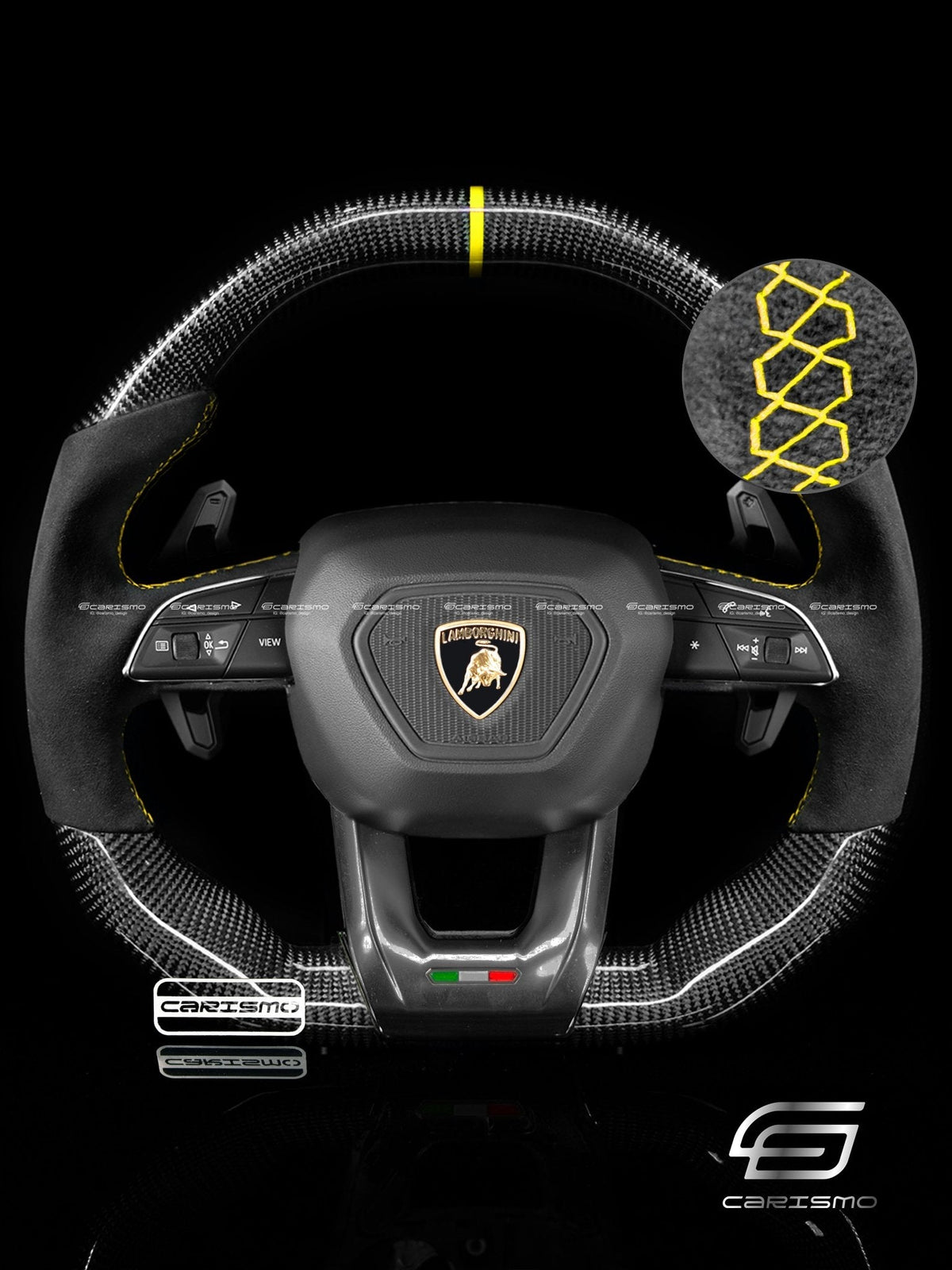 Carismo Steering Wheel For Lamborghini Urus - Signature - Gloss Carbon - Alcantara